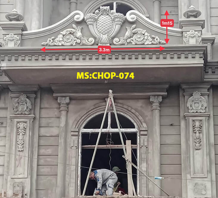 thợ làm phào chỉ xi măng mặt tiền tại uông bí quảng ninh CHOP074